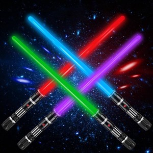 $24 4 Pack 4 Colors Light up LED Sword, Light Swords with FX Sound(Motion Sensitive) and Realistic Handle, Expandable Light up Toy for Kid Adult, Warriors and Galaxy War Fighter, Halloween Party Xmas Gift