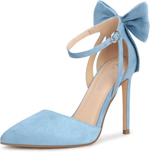 $40 Carcuume Womens Closed Toe Heels Bow Stiletto Heel Sandals Pointed Toe Pumps Wedding Shoes