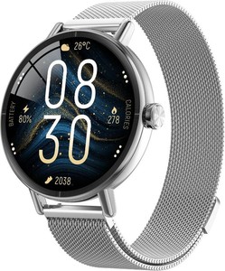 $100 Yoever Smart Watches for Men Women,1.57 HD 43mm Fitness Tracker AnswerMake Call, Heart RateSleepSpO2, Round Smart Watch for iPhoneSamsungAndroid,IP68 Waterproof,110 Sport Mode-Silver