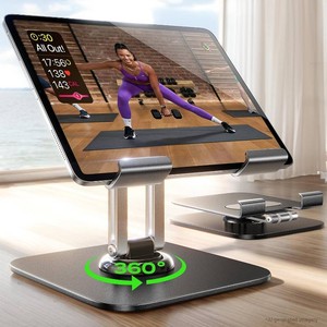 LISEN for iPad Stand Holder All-Metal Foldable Adjustable Tablet Stand for Desk, 2026 iPad Accessories Rotating Display Stand Office Men Gifts Kindle Tablet PS Switch iPhone 11-4.7