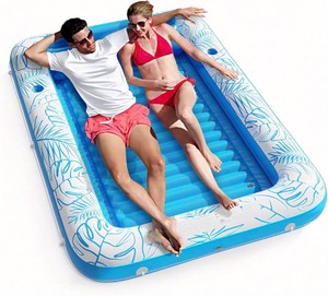 $35 Inflatable Tanning Pool Lounger Float - Jasonwell 4 in 1 Sun Tan Tub Sunbathing Lounge Raft Floatie Toys Water Filled Bed Mat Pad for Kids Adult Blow Up Kiddie Ball Pit Pool (XL)