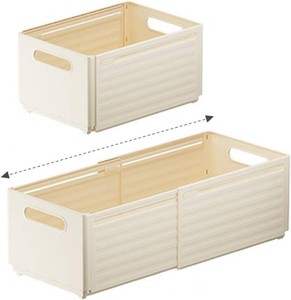 $19 Foldable Storage Bins, 2 Pack Plastic Expandable Boxes for Organizing, Adjustable from 11-18.8 Drawer Organizers Separators Dividers for Bedroom Kitchen Utensils Tools Closet, Large