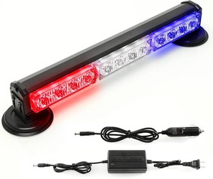 $40 14 Battery Powered Emergency Strobe Lights Bar for TrucksVehicles Rechargeable Wireless Rooftop Mini Hazard Flashing LED Beacon Warning Light wMagnetic Base (RWB)
