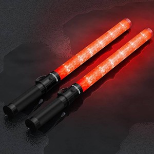 $16 E-riding 2 Pack Traffic Wand, 21 Inch LED Traffic Control Wand with 3 Flashing Modes & Side Clip, Red Safety Baton for Traffic Control, Parking, Aircraft, Car Directing