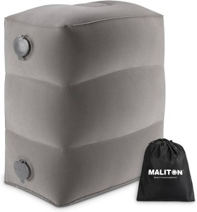$19 Inflatable Travel Foot Rest Pillow, Kids Airplane Bed, Adjustable Height Leg Pillow for Air Travel, Make a Flat Bed for Kids and Toddlers, Great for Airplane, Train, car Grey, 1 Pack