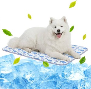 $40 NWK Pack of 4 Pet Cooling Mat for Large Dogs -Q-Max0.345 Ice Silk Cooling Mat for Dogs & Cats Portable & Washable Pet Cooling Blanket for Summer (4pcs, Purple Fish, 39 X 27 X 0.3)