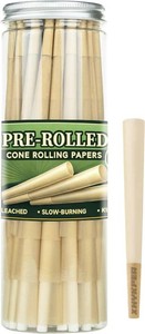 Pre Rolled Cones King Size 100 Pack, Natural Unbleached Cones Rolling Paper with W-shaped Tips, Slow & Even Burning Preroll Cones Packing Tubes Included for Party Gift (109mm) (missing half)