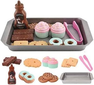 $15 Elitoky Cookie Play Food Set, Play Food for Kids Kitchen - Play Kitchen Accessories - Play Baking Cookies and Cupcakes Plastic Toy Food for Pretend Play, Kids Toddler Childrens Birthday Gifts