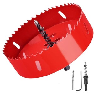 $14 5-18Inch130mm Hole Saw for Wood and Plastic,5-18 HSS Bi-Metal Hole Cutter for Wood,Cornhole Boards, Drywall, PVC Boards, Vent Pipes (5-18130mm)