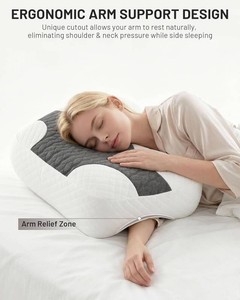 $30 Side Sleeper Pillow for Shoulder Pain, for Adults with Ergonomic Arm Relief Zone, Premium Memory Foam