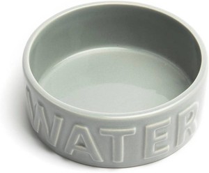 $19 Park Life Designs Ceramic Pet Bowl for Dogs and Cats, Food and Water Dish, 8 Cup Capacity, Large, Grey, Dishwasher and Microwave Safe