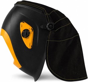 $15 Welding Helmet Cover, Flame Retardant Neck Shield with Press Fit Seal, Anti-Glare Heat Resistant Protective Sleeve Compatible with Most Standard Welding Helmets