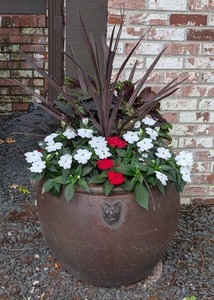 FY - Large Ceramic Planter with Cat Head Details
