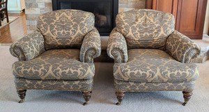 LR - Oversized Lounge Armchairs - Wesley Hall Pair