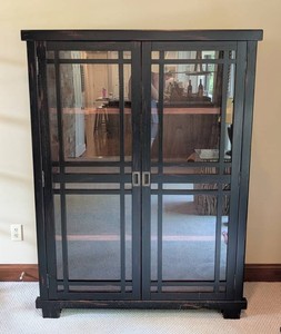 LR - Display Cabinet Dark Espresso Wood & Glass