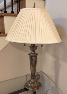 ML - Table Lamp - Decorative Gold Finish With Pleated Shade