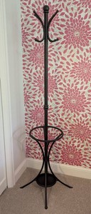 ULB - Coat Rack Dark Bronze Metal 69In H X 16In Base