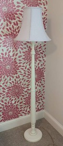 ULB - Floor Lamp - Pottery Barn Lavender Gingham Shade