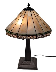 ULB - Stained Glass Table Lamp Mission Style