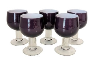 ULB - Vintage Purple Wine Glasses (Lot of 5)