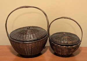 LLB - Woven Handled Baskets (Lot of 2)