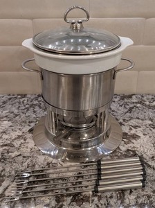 G - Fondue Pot - Chantal Stainless Steel Set With 6 Forks