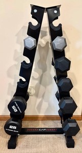 LL - Dumbbell Rack - CAP Barbell A-frame With 9 Dumbbells