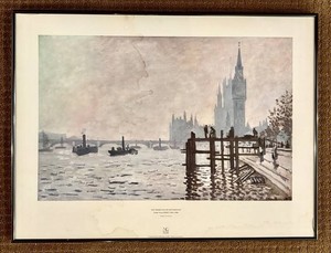 LL - Framed Claude Monet Print the Thames Below Westminster
