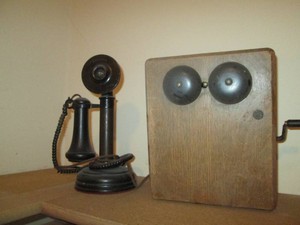 Antique Belldog telephone with box...