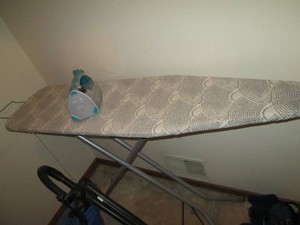 Ironing board and Sunbeam iron...