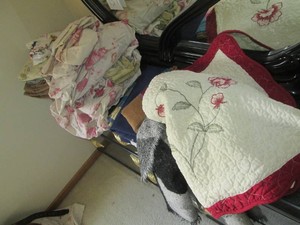 King Size bed linens, decorative sc...