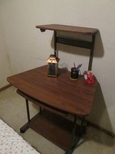 Dorm style student desk with foot r...