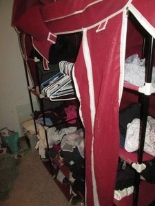 Large portable wardrobe unit with c...