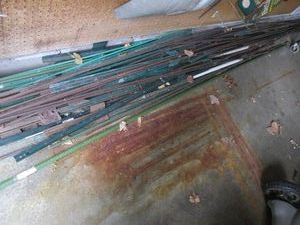 Collection of rebar, yard markers, ...