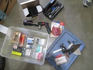 Assorted hardware, fountain pump, r...