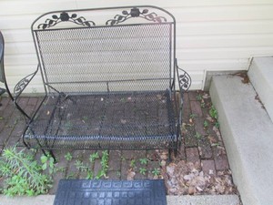 Decorative mesh metal patio glider ...