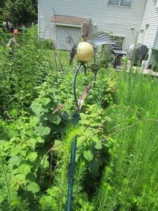 Cut metal hummingbird lawn stake or...