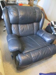 Blue Pleather rocker recliner...
