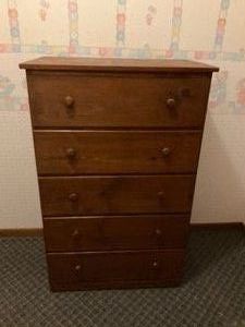 5 Drawer Wood Chest Dresser