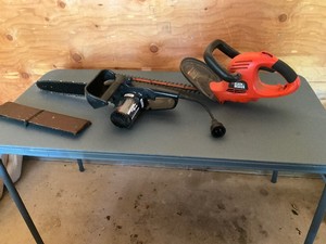 Electric chain saw and hedge trimmer