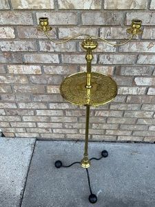 Brass Floor Lamp with Candelabra arms