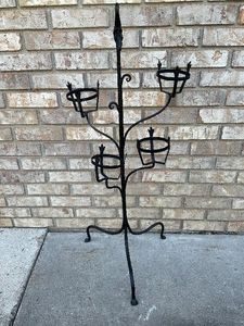 Wrought iron plant stand holder