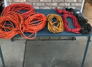 Lot of extension cords and rope
