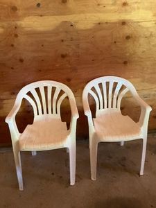 Plastic stacking patio chairs