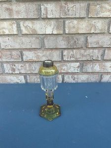 Antique Amber Oil Lamp Reservoir