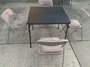 Folding card table and chairs