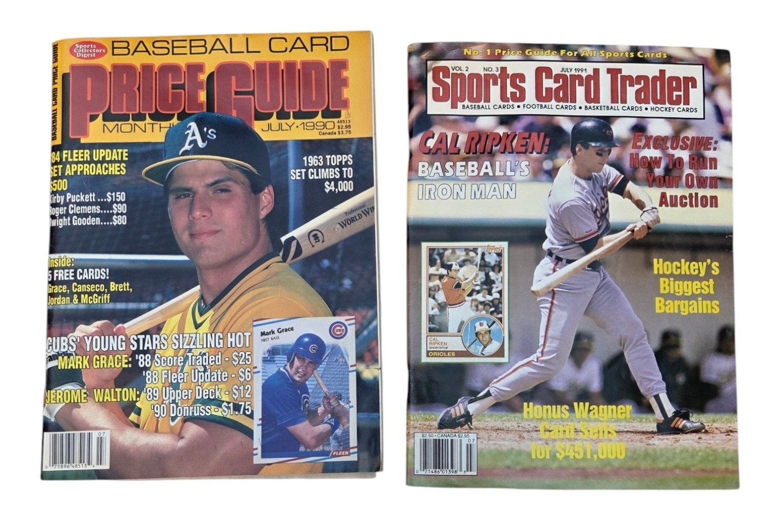 Vintage 1990s Sports Card Price Guide Magazines & Card Advertisements