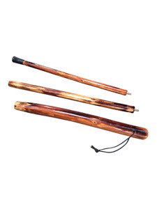 3-Piece Wooden Walking Stick  Hiking Staff With Rubber Tip & Wrist Strap