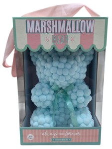 Marshmallow Bear Blue Pom-Pom Teddy Bear Decor  Non-Edible Gift Bear