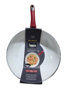 Bialetti Aeternum 11 In Ceramic Nonstick Stir Fry Pan  Red Handle